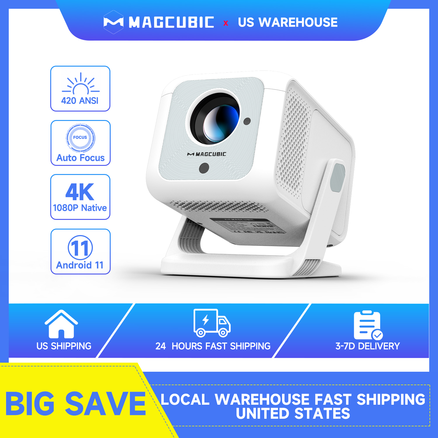 Home Cinema Gadgets - Magcubic HY310X Portable Projector 4K 420ANSI