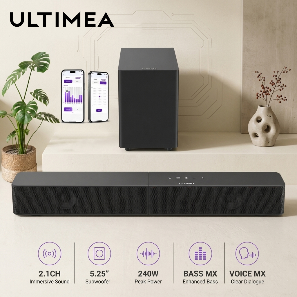 Home Cinema Hd - ULTIMEA Poseidon R3T 2.1ch Soundbar with