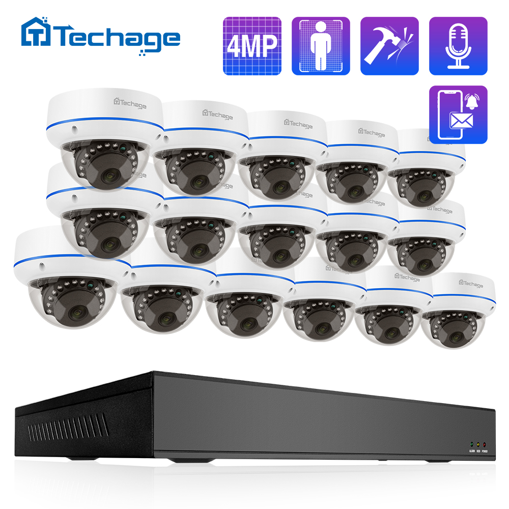 Home Cinema Hd - Techage HD 4MP 16CH POE Surveillance