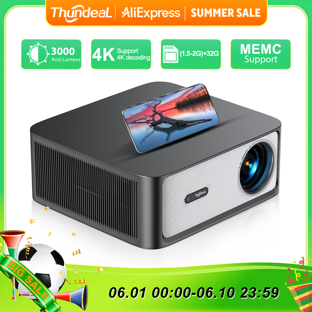 Home Cinema Gadgets - ThundeaL 3000Ansi 4K Full HD Projector