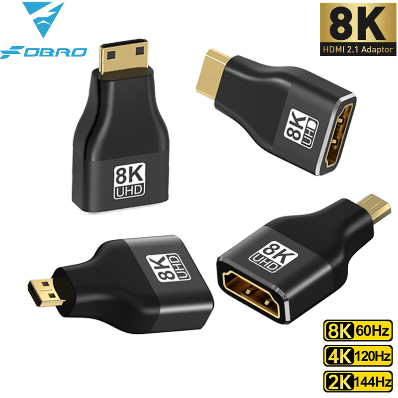 Home Cinema Projector 4K - HDMI-Compatible Adapter Mini/Micro HDMI To HDMI