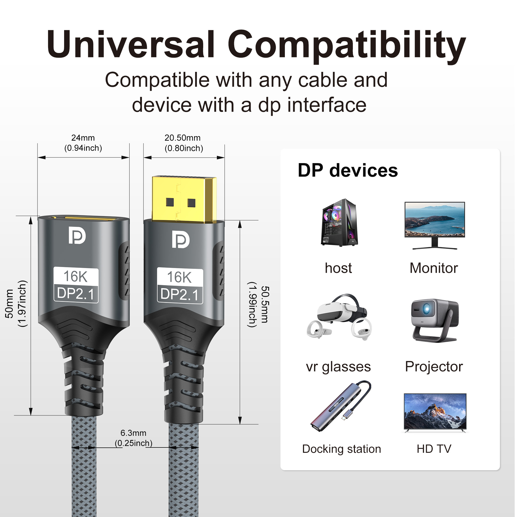 16K DP 2.1 Extension Cable 80G - Home Cinema Projector 4K incelemesi ve fiyatı