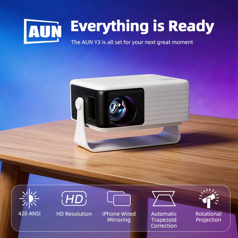 AUN Y3 MINI Projector Home The - Home Cinema Gadgets incelemesi ve fiyatı
