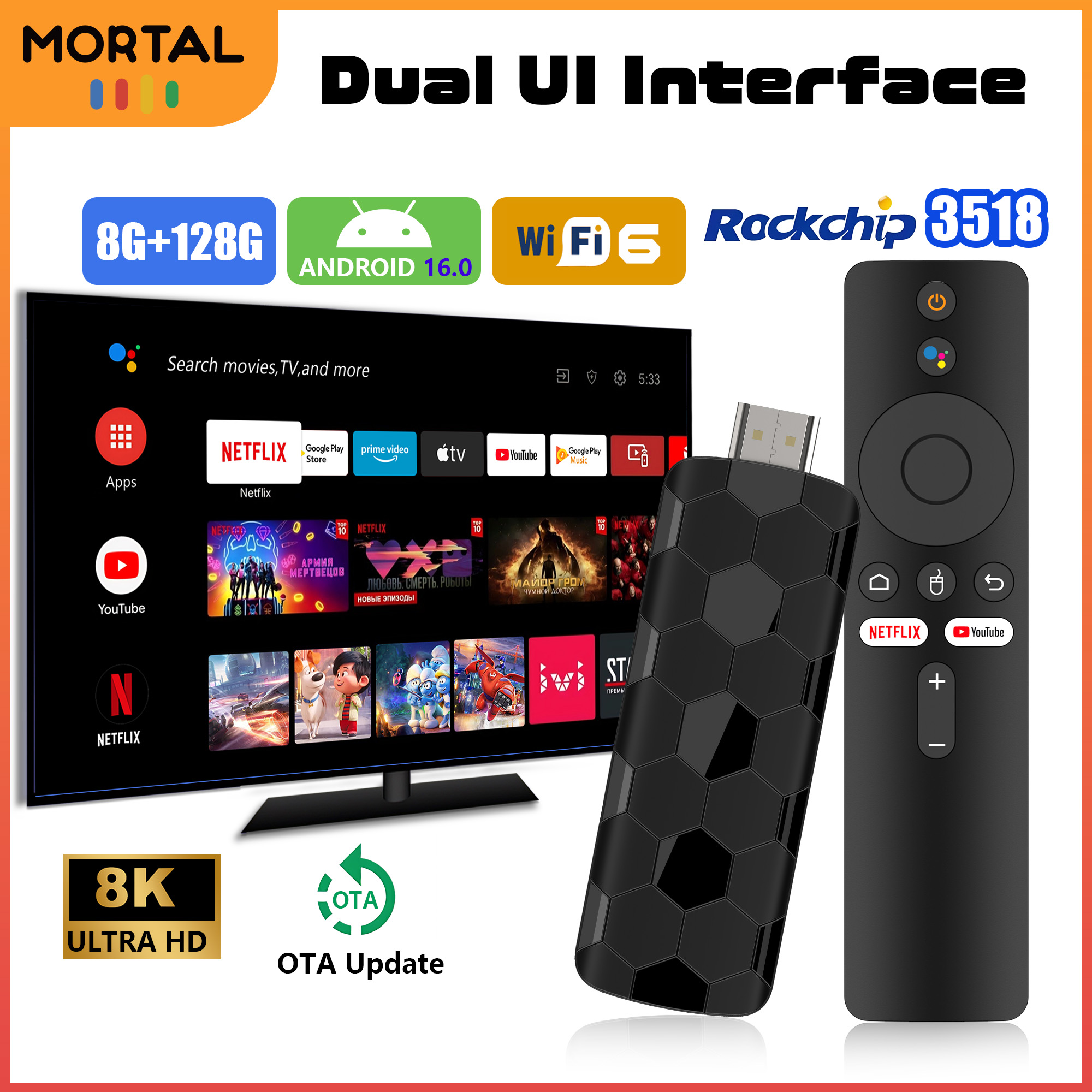 Mortal R3+ TV Stick Android 16 - Home Cinema Hd incelemesi ve fiyatı